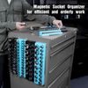 DURATECH Magnetic Socket Organizer Set Tool Cart 6PC 1/2"1/4" 3/8" Dr SAE&Metric