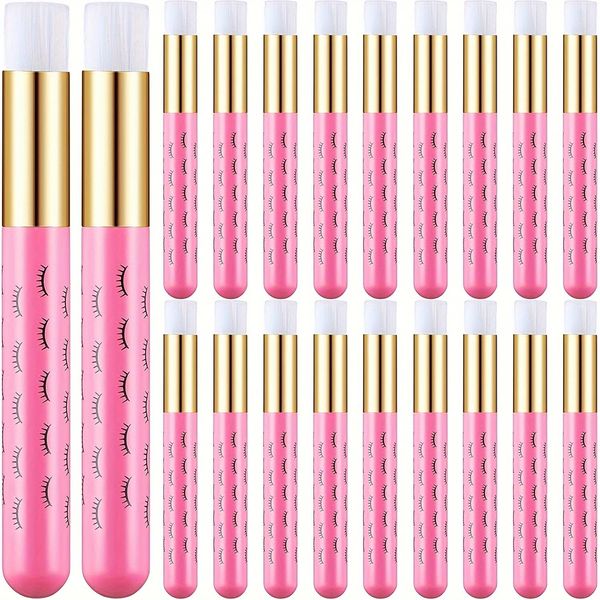 AODN 20 Pcs Eyelash Cleaning Brush, Eyelash Shampoo Brush, Eyelash Extension Cleansing Brush, Nose Pore Deep Cleaning Brush, Black Head Brush, Cosmetic Makeup Eyelash Cleanser Brush(Pink)