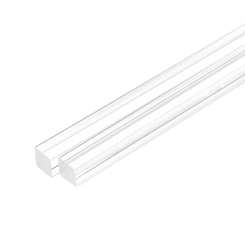 MECCANIXITY 2pcs Acrylic Square Rods 11/16" x 10" Clear Acrylic Dowel Rods Sticks Acrylic Plastic Sticks Strip for DIY Crafts Lighting Gardening Decorations - 18mm x 250mm