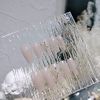 24 pieces nail tip golden rose nudie long square nail