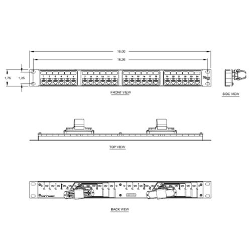 ICC Voice 8P4C Patch Panel with Female Telco in 24 Ports and 1 RMS