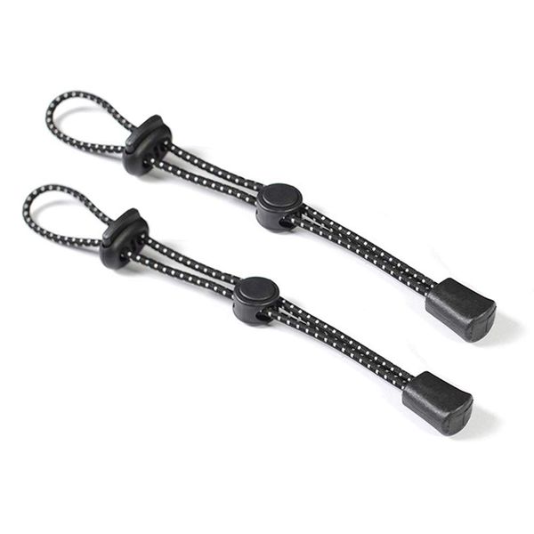 2Pcs Black Backpack Hiking Pole Ropes Adjustable Elastic Rope Lanyard Fixing Buckle Holder for Outdoor Hiking Walking Trekking Climbing Stick Pole Carry Tie Cord