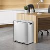 Compartment Trash Can Trash Can with Recycling Bin Combo 2 X 8 Gallons Silver