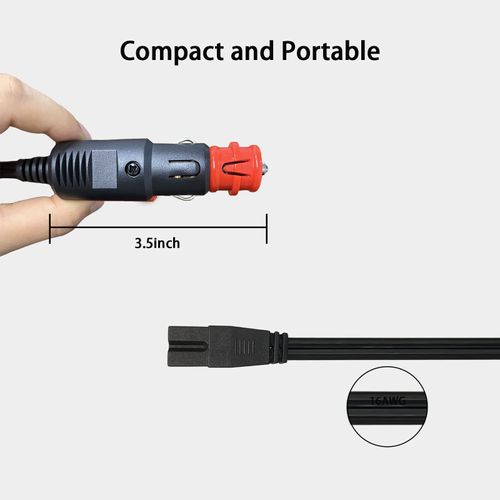SilkGrace 12V DC Power Cable Cord Car Cooler Cool Box Mini Fridge 12V Cooler 2 Pin Lead Cable Plug Wire