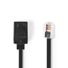 Nedis TCGP90205WT100 Extension Telecommunication Cable | RJ11 Plug - RJ11 Socket | 10.0m | White