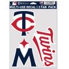 MLB Minnesota Twins Decal Multi Use Fan 3 Pack, Team Colors, One Size
