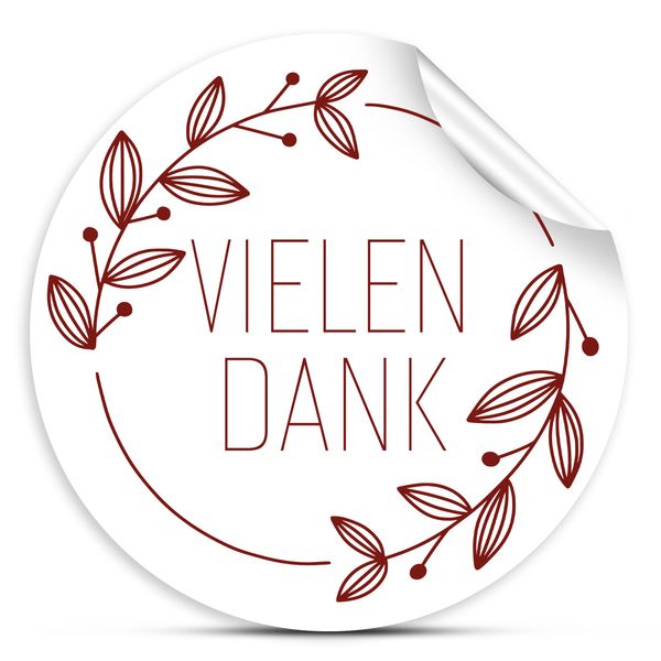 80x Vielen Dank Aufkleber, 3,8 cm rund. Für Danksagung, Hochzeit, Kommunion, Konfirmation & Weihnachten. Vielen Dank Sticker als schöne Verpackung Ihrer Geschenke