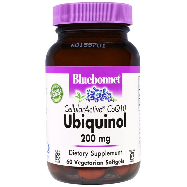 BlueBonnet Cellular Active CoQ10 Ubiquinol Vegetarian Softgels, 200 mg, 60 Coun