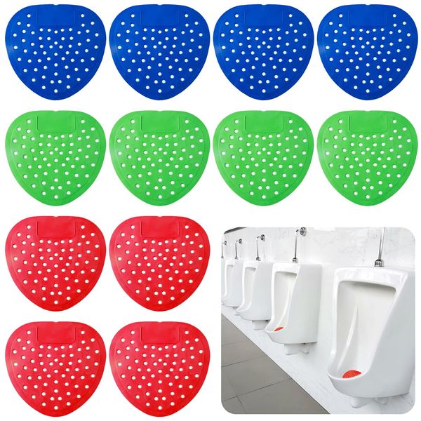 12 Pieces Urinal Mats Scented Urinal Screens Deodorizer Mats Urinal Splash Mats Anti-splash Men’s Toilet Urinal Screens for Bathroom, Restaurants, Schools