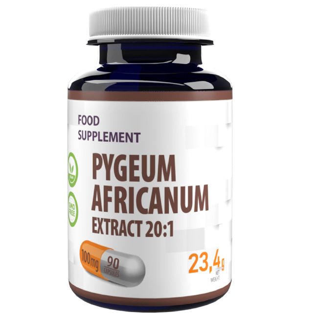 Pygeum Africanum 20000mg Equivalent (100mg of 20:1 Extract) 90 Vegan Capsules, 13% phytosterols, 3rd Party Lab Tested, High Strength, Gluten and GMO Free