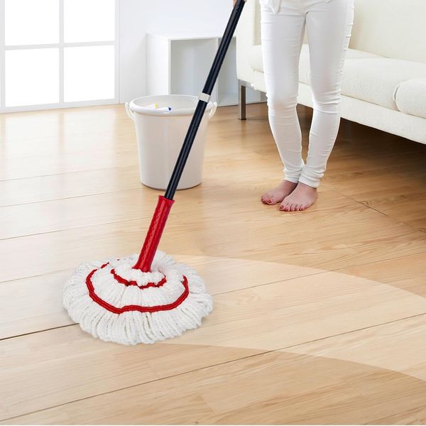 Self Wringing Mop for Floor Cleaning, Microfiber Floor Mop with 57 " Long Han...