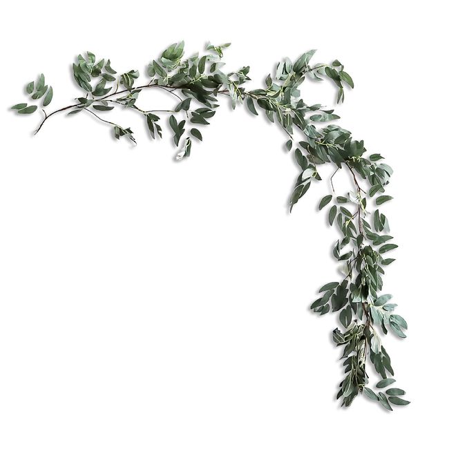 Hanamei Green Garland, Birthday Garland, Decoration, Artificial Willow, Birthday Decoration, Forest, Fake Green, Silk Flower, Artificial Ornamental Plant, Wedding Display, Photo Booth (Grayish Green)