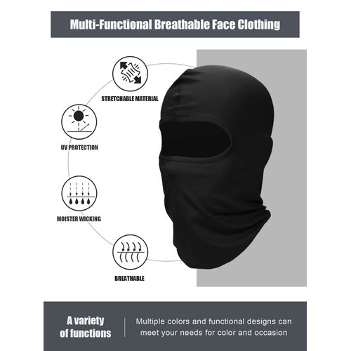 SATINIOR 6 Pieces Face Balaclava Ski Mask Cover Ice Silk UV Protection Full Face Cover for Women Men Outdoor Sports (Black)