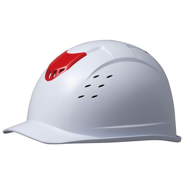 Midori Anzen SC13BV Ventilated ABS Safety Helmet with RA Adjustable Ratchet Strap and KP Shock-Absorbing Liner, For Work, White/Orange