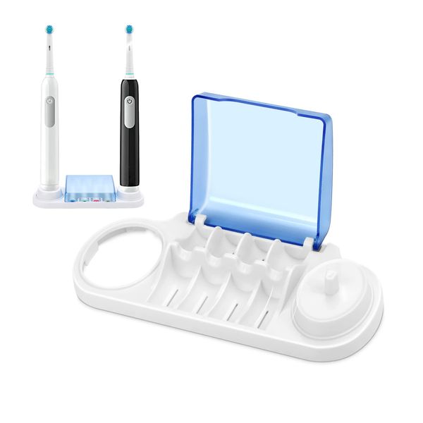 Electric Toothbrush Holder Replacement for Braun Oral B, with Brush Head Storage Cover and Charger Base Stand