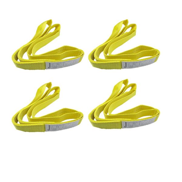 4 Pack Webbing Lifting Cargo Sling Duplex Hoist Strap Heavy Duty 2"x9'  3100lbs