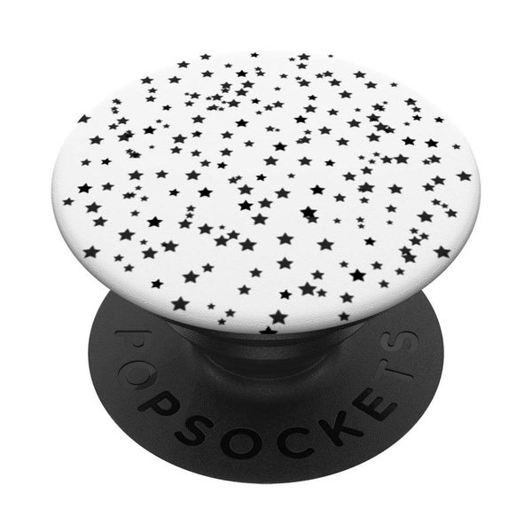 Small black stars on a white background PopSockets Swappable PopGrip