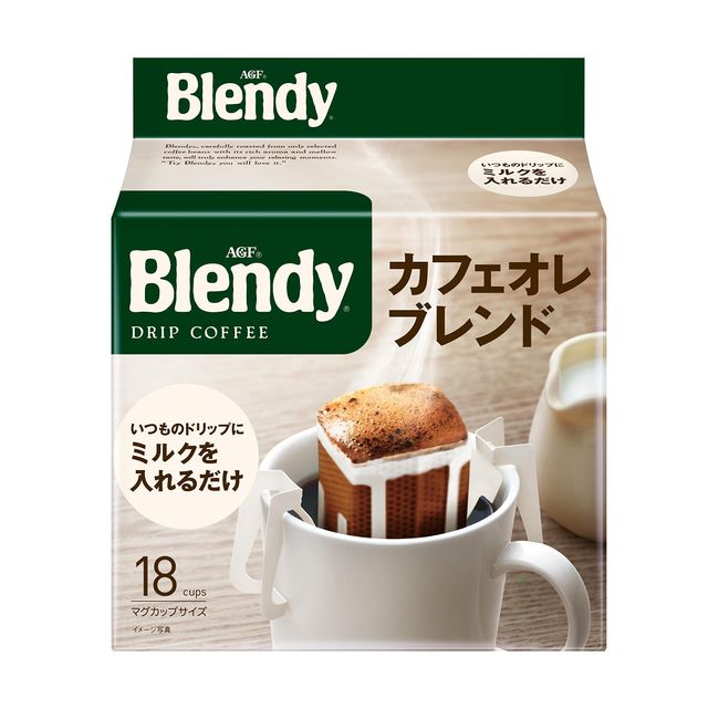 AGF Blendy Regular Coffee Drip Pack, Cafe au Lait Blend, 18 Bags x 2 Bags [Drip Coffee]