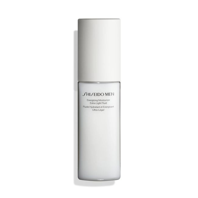 Shiseido Men Energizing Moisturizer Extra Light Fluid - 100 mL - Reduce the Look of Fine Lines, Dullness & Dry Skin - Non-Greasy, Extra-Light Texture