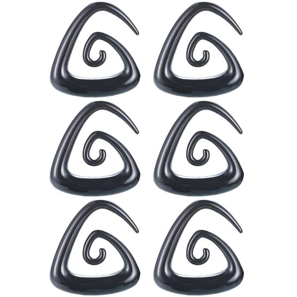 3 Paar Schwarz Dreieck 8 mm(0 G) Acryl Dehnspiralen Plugs Tunnel Kegel Dehnungsschnecke Acrylkegel Dehnschnecke Set Ohrringe Dehnstab Piercing Spirale Ohr Expander Frauen Herren