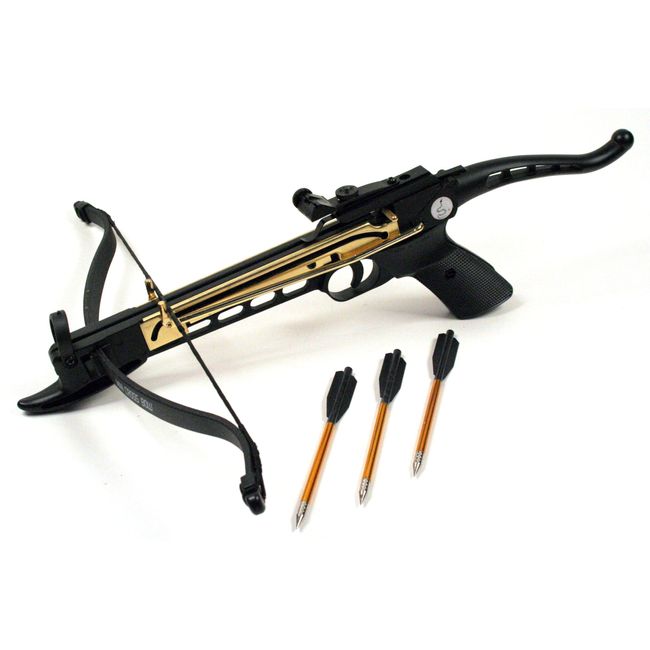 Ace Martial Arts Supply Self Cocking Draw Crossbow Pistol, 80-Pound