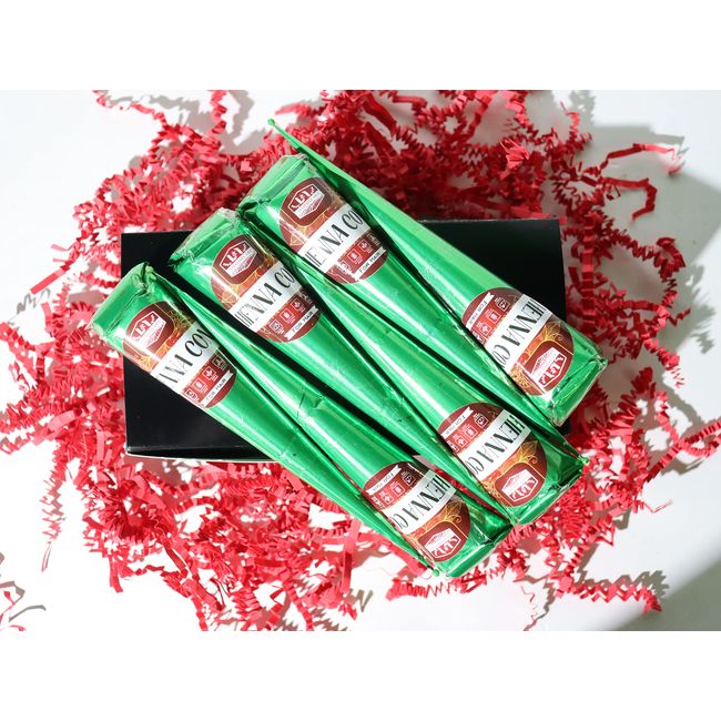 L&I Apothecary 6 Pack 100% Natural Ready to Use Reddish Brown Henna Hair Color. Hair Color Hair Dye Cones