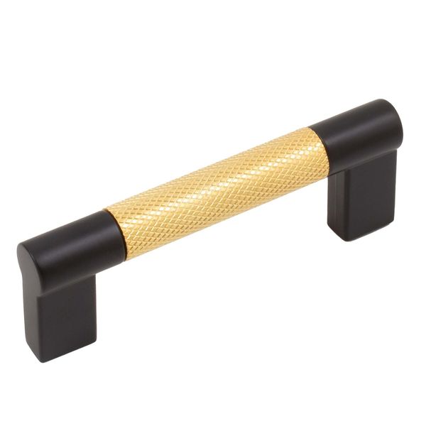 Urban Cabinet Pull, 3 Inches, Satin Brass with Matte Black Ends by Stone Harbor