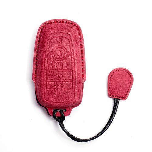 Key Fob Cover Case Shell Keychain for Ford Explorer Transit F150 F250 F350 F450 Escape Fusion Edge Expedition Bronco Sport Maverick Ranger Mustang Lincoln Nautilus Accessory Accessories, Red, PU