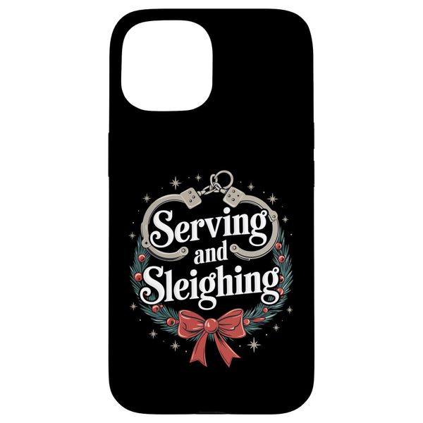 iPhone 15 Police Officer Christmas Serving & Sleighing Case