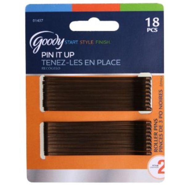 Goody Styling Essentials Bobby Pins, Brown 18 ea (Pack of 2)