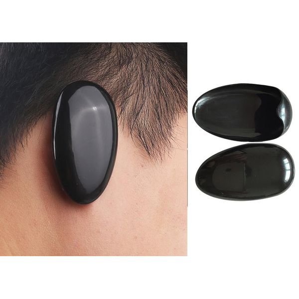 10Pairs Black Plastic Professionale Ear Cover Shield Protector Hairdressing Dye Coloring B Bathing Shower Caps Waterproof Ear Prtotection Earmuff for Hair Salon Women Spa