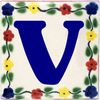 2 pcs Bouquet Talavera Clay House Letter V
