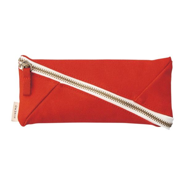 Lihit Lab A7900-3 Wide Open Pen Pouch, Red, Small