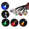 sourcing map LED Indicator Light AC/DC 24V 8mm Panel Mount Metal Shell Red Yellow Blue Green White 10Pcs