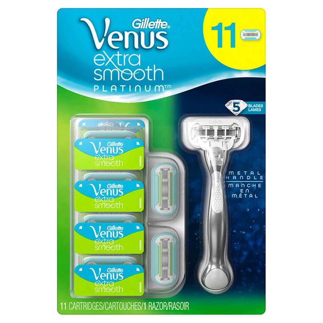 Gillette Venus Extra Smooth Platinum Razor & Refills, 11-count