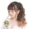 Brightlele Wig, Gradient Ponytail, Long, Two-Tone Wave, Wig, One-Touch Extension, 09 Chocolat Brown/Pink