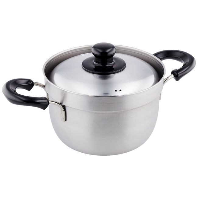 Wahei Freiz Enzo EM-008 Tsubame Sanjo Double Handed Pot with Lid 7.1 inches (18 cm), Stainless Steel, Induction and Gas Compatible