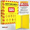 SDS Wall Station - Material Safety Data Sheet Binder with Display Sign "3 Ring"