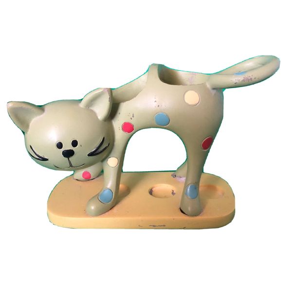 Whimsical Tag Along Pets Cat Toothbrush/Eyeglass Holder Conversation Piece