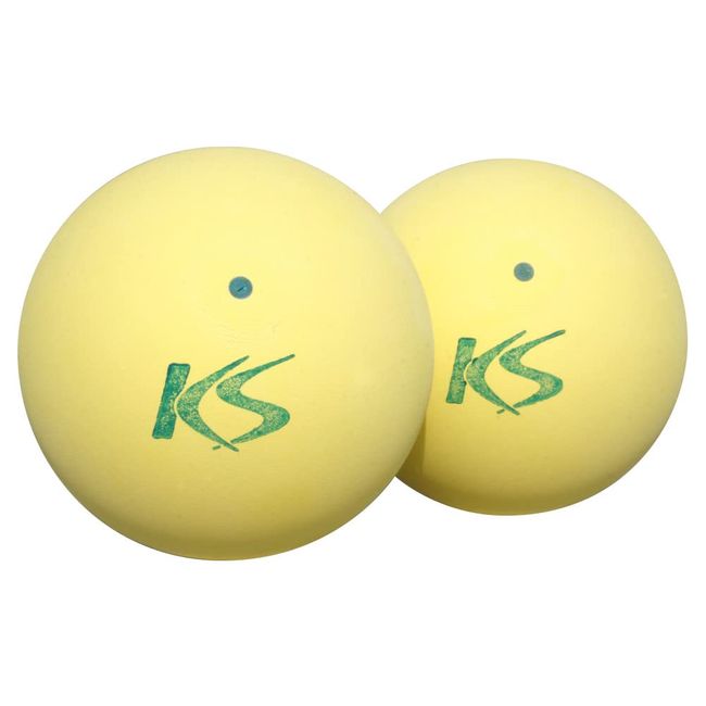 Kokusai KS077Y-HP2 Practice Soft Tennis Ball, V77 Valve Type, Yellow, Pack of 2