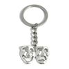 FizzyButton Gifts Theatre Mask Charm Keyring Key Ring with Silver Tone Keychain