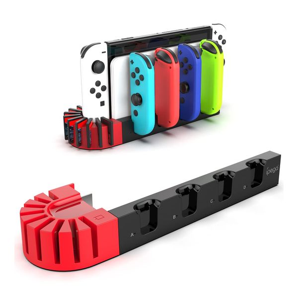 ipega Official Product Switch (Compatible with OLED Models) Joy-Con Charging Stand, ipega Switch, OLED Controller Charging, Integrated, Fast Charging, Charging Indicator Light, Storage