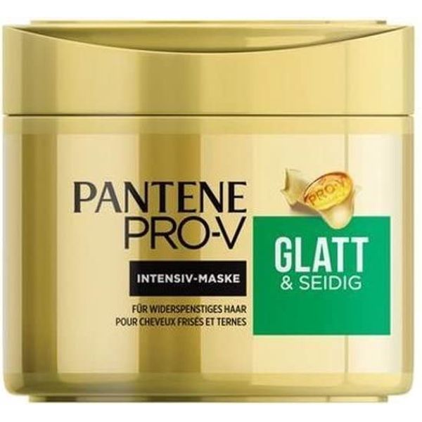 Pantene Pro-V Smooth & Silky Keratin Reconstruct Hair Mask 300 ml for Unruly Hair, Hair Care Shine, Anti-Frizz, Anti Frizz, Hair Treatment, Hair Mask, Beauty, Gold