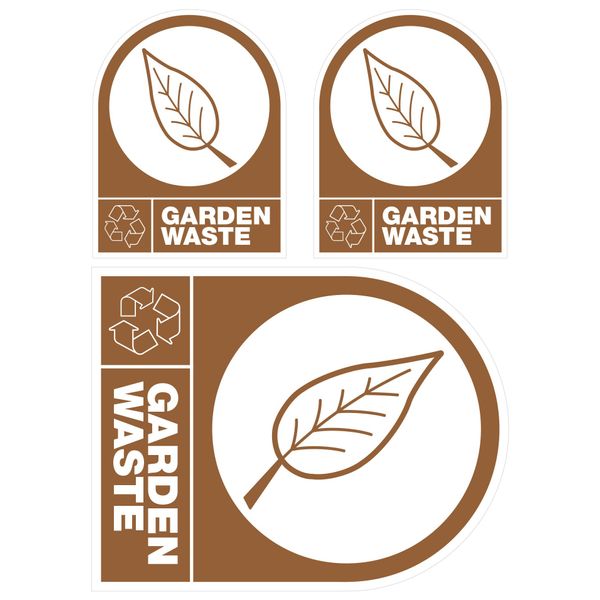 Rowan Self Adhesive Recycling Labels: Garden Waste