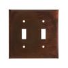 Country Tin Double Toggle Switch Plate in Rustic Tin