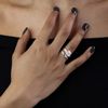 Sterling Silver & CZ Crystal Engagement Wedding Ring Set - Size U (J - U Available)