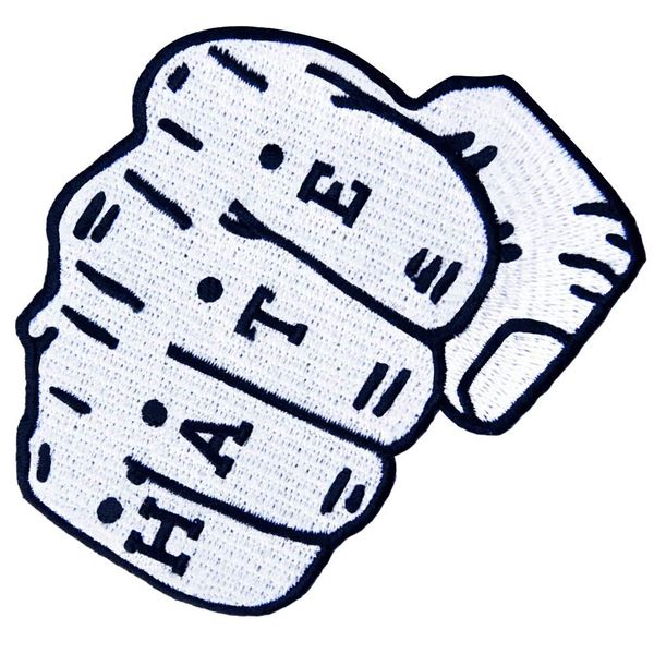Iron-on or sew on patches for hate embroidered badges