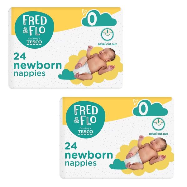 2X Fred & Flo Size 0 NewBorn Nappies 24 Pack