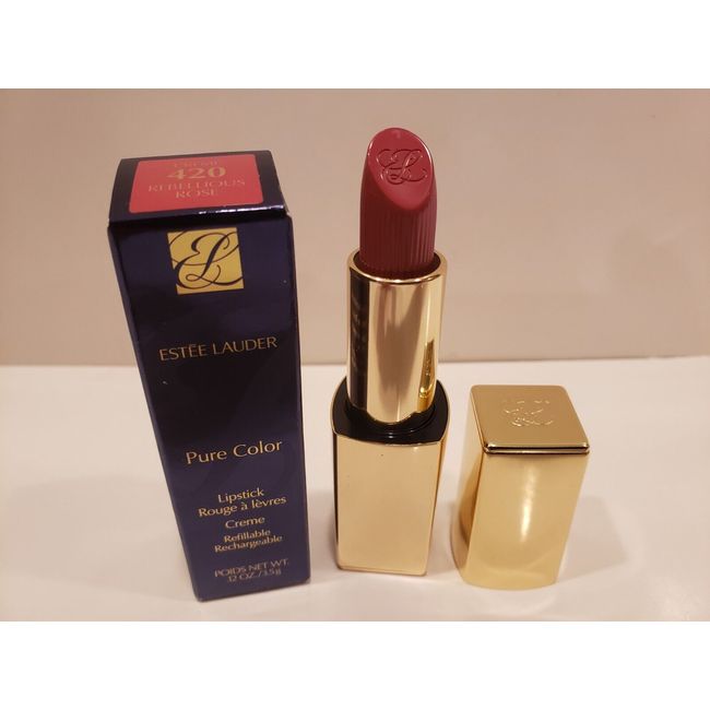 Estee Lauder~Pure Color Creme REFILLABLE Lipstick ~ #420 Rebellious Rose ~ NIB