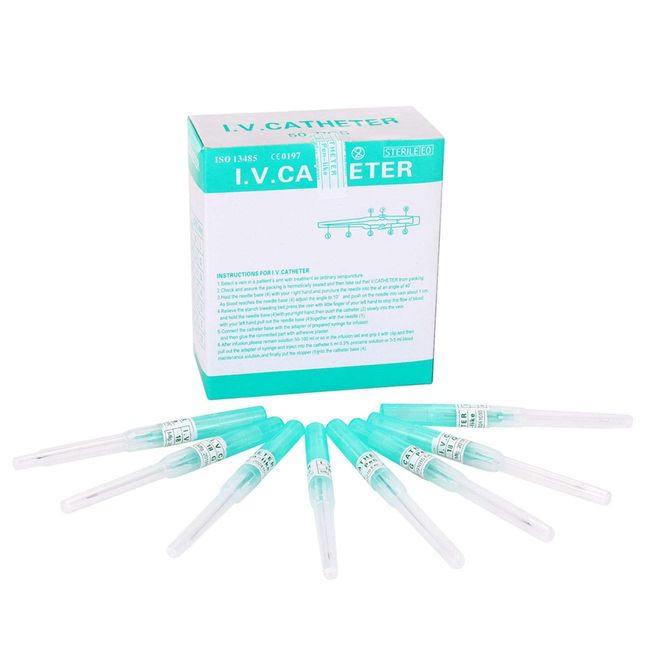 Generic Piercing Needles,Box Of 50pcs 18G Catheter Piercing Needles,Iv Catheter Needles for Iv Start Kit Supply(18G), Green